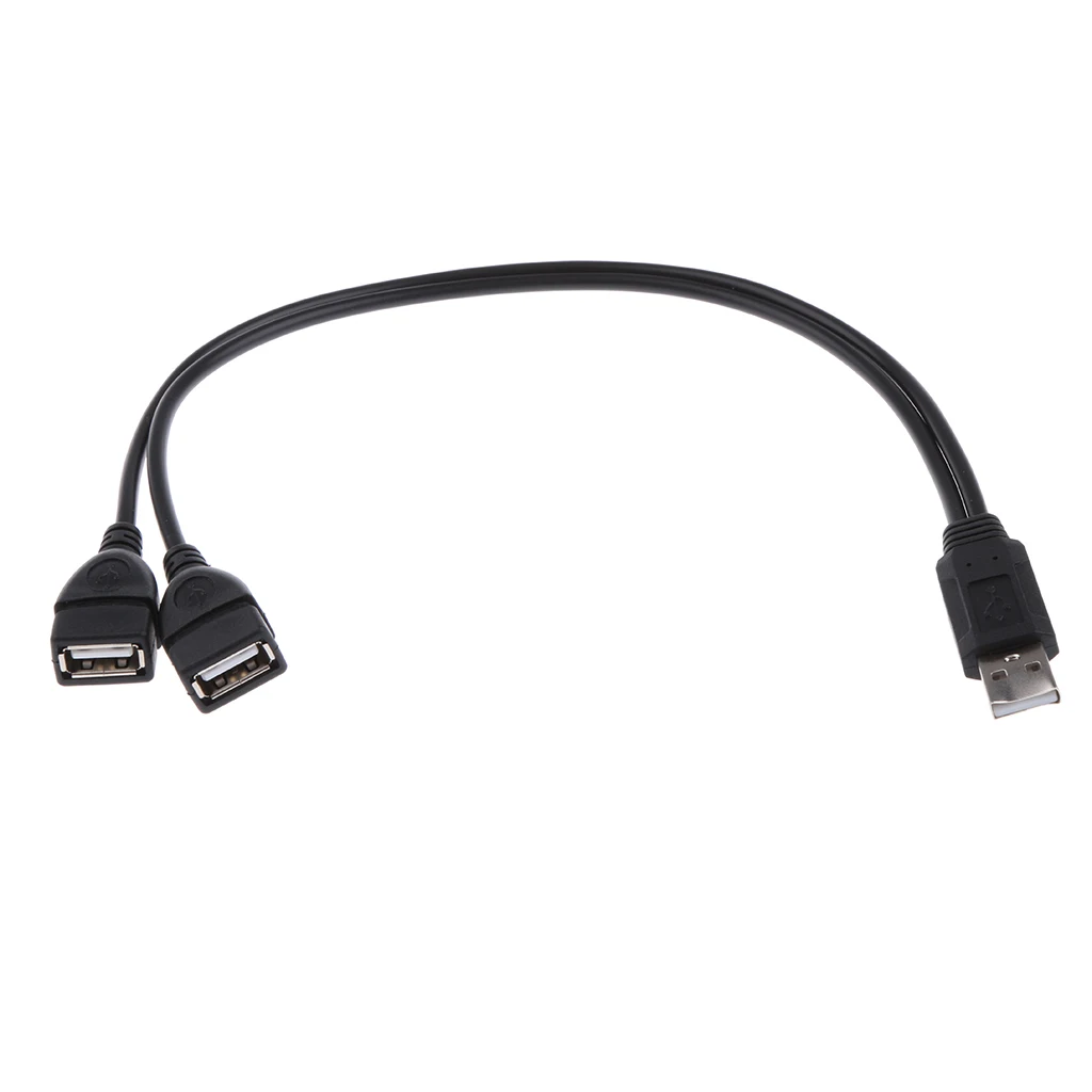 USB Splitter Cable Male To Female 2 Port Hub Cord (Only One Port For Data)