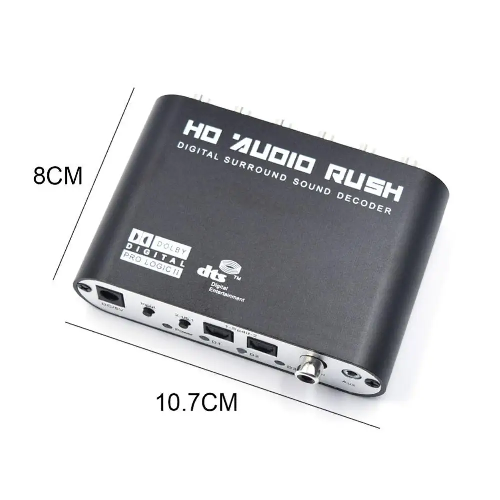 Конвертер оптический SPDIF 3,5 AUX коаксиальный цифро-аналоговый 6 RCA 5,1 цифровой аудио декодер AC3 DTS Dolby усилитель объемного звука