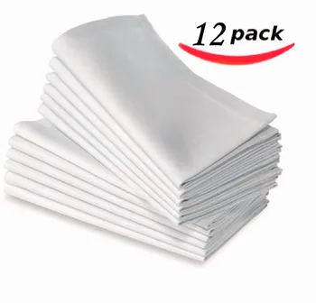 12PC 45x45cm RESTAURANT DINNER CLOTH LINEN WHITE 45x45cm PREMIUM HÔLE NOUVEAU NAPKINS 1