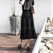 Высококачественная эластичная юбка русалки с эластичной резинкой на талии, трикотажная длинная юбка на осень и зиму, элегантная тонкая юбка Jupe Longue Falda Larga Gonne