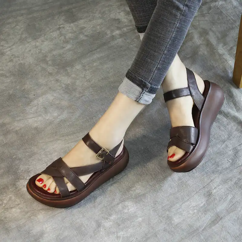 womens leather platform sandals