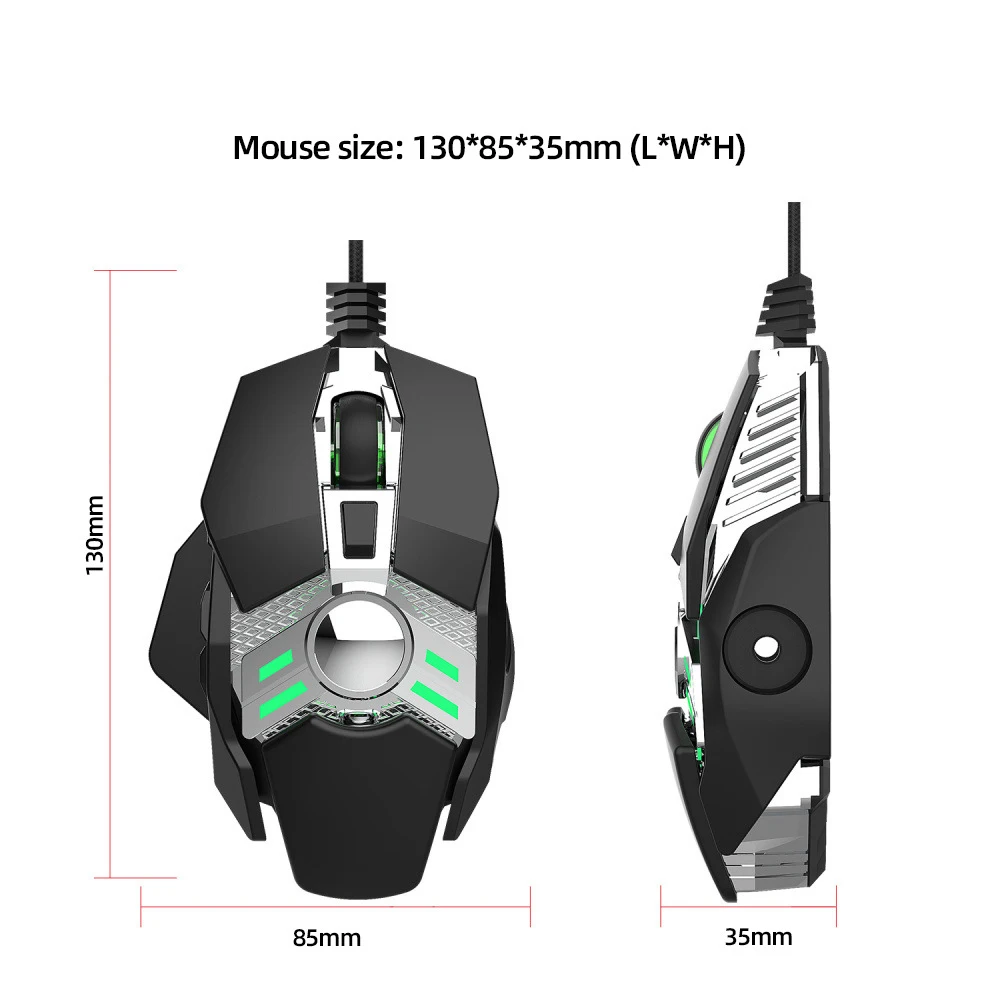 Проводная мышь UTHAI DB27 Механическая игровая под давлением 7 клавиш цветные