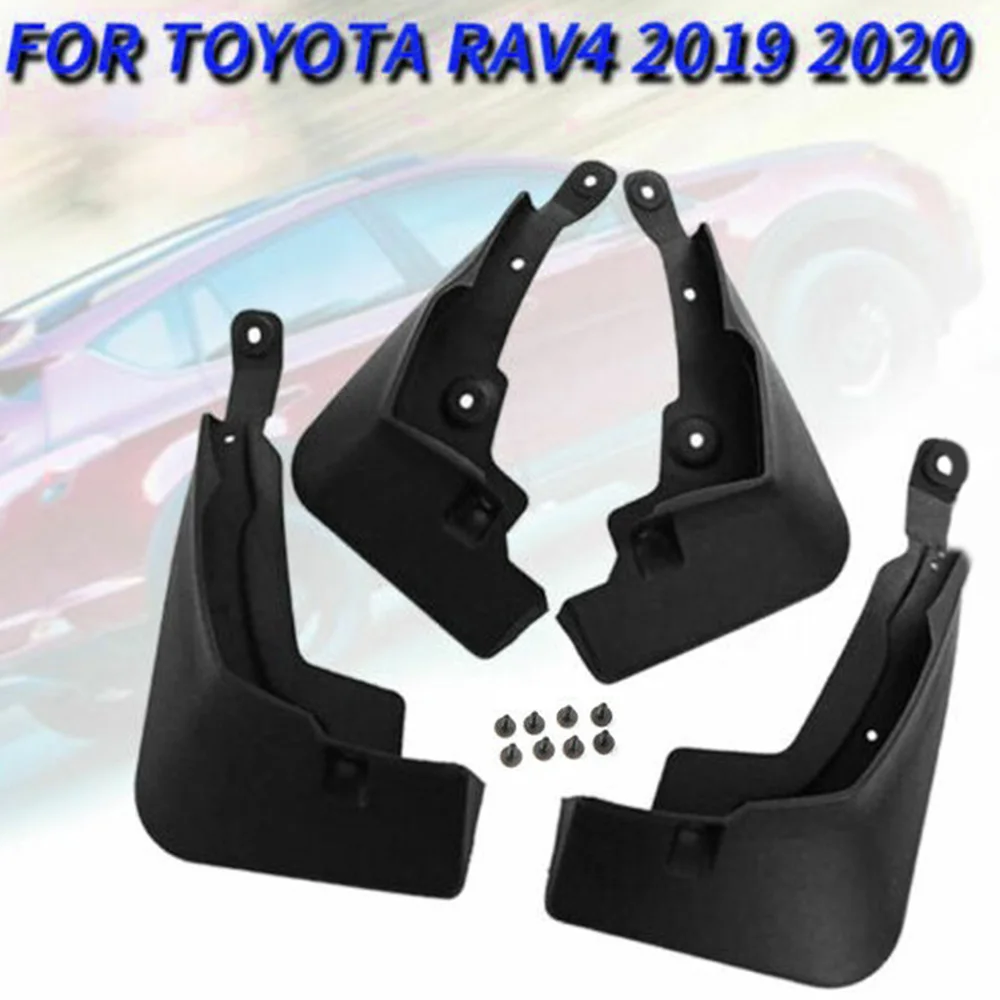 

4Pcs Black Plastic Car Mud Flaps Mudguard Fenders Set For RAV4 2019-2020
