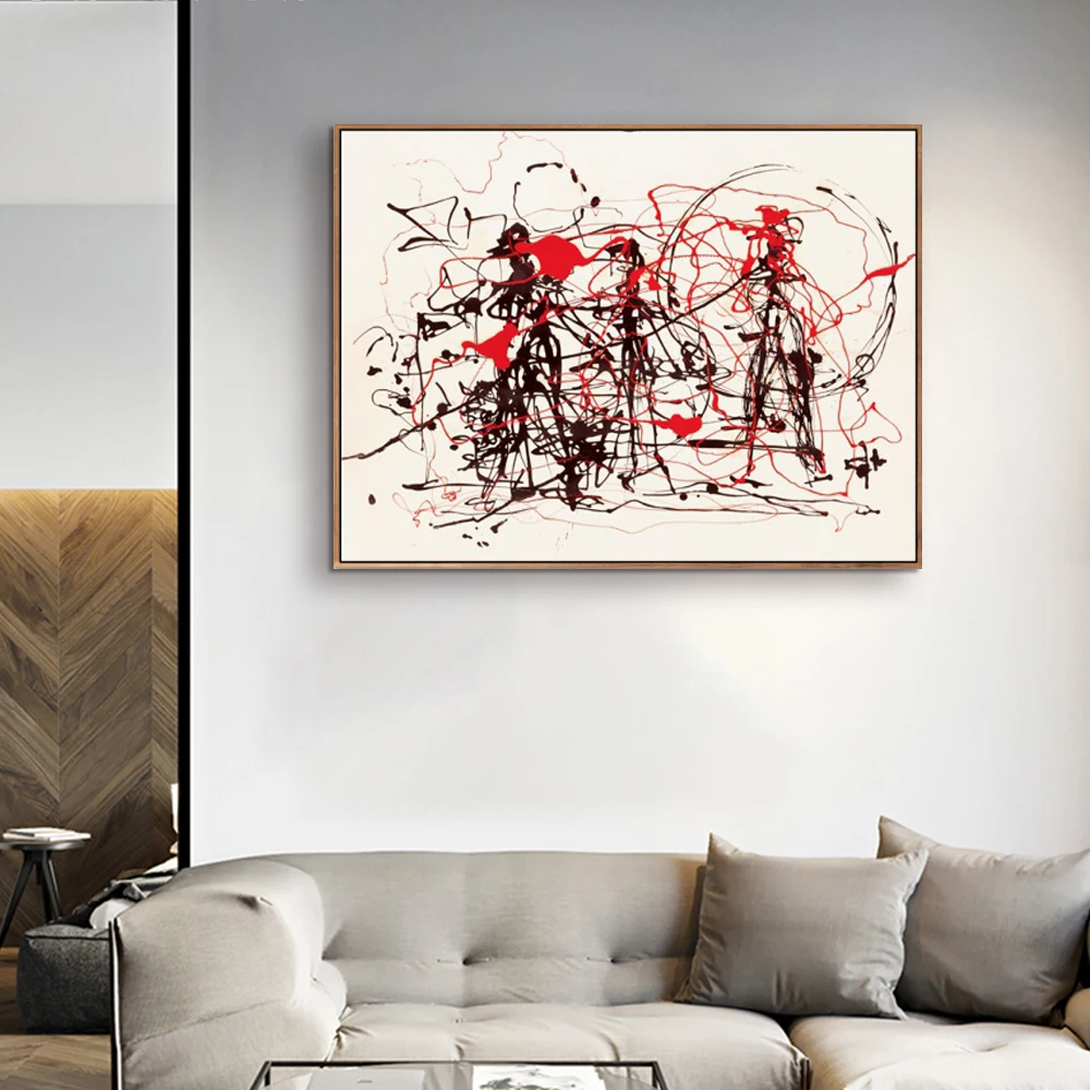 

Framed Canvas Untitled By Jackson Pollock Abstract Painting Prints Reproduction Home Wall Decor