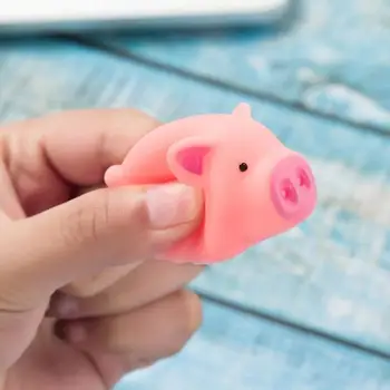 

1pc Pink Cartoon Pig Toy Piggy Sounding Silicone Toy for Pressure Relieve Trick Screaming Rubber Pig Pet Puppy Toy for Relax