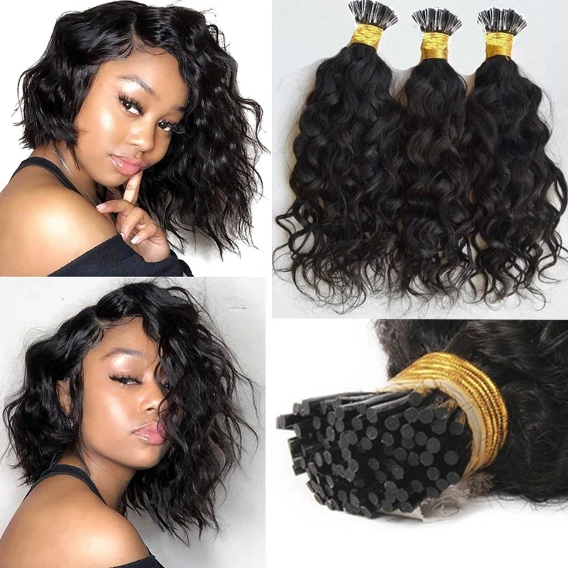 Loose Wave I Tip Human Hair Extension Microlink Brazilian Remy Hair Pre