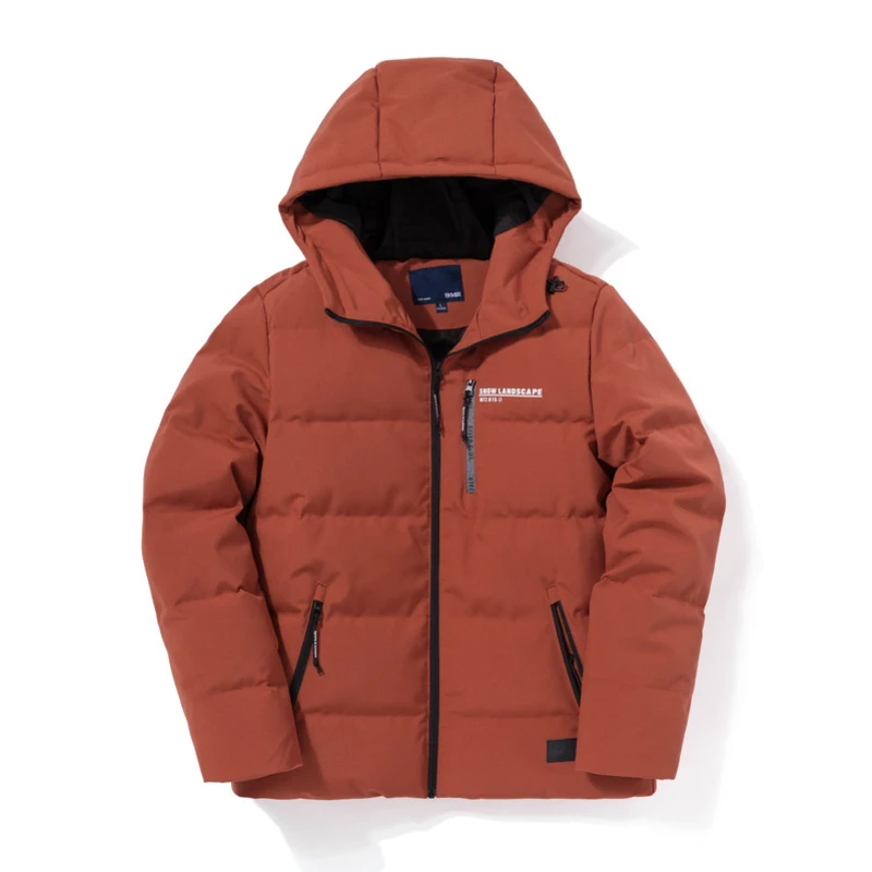 Semir пуховик мужской Молодежный короткий параграф цветной буквенный принт с капюшоном теплая куртка Красивый индивидуальный тренд пальто - Цвет: red
