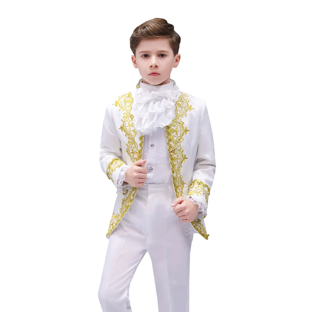 Boys European Style Court Drama Costume Children Golden