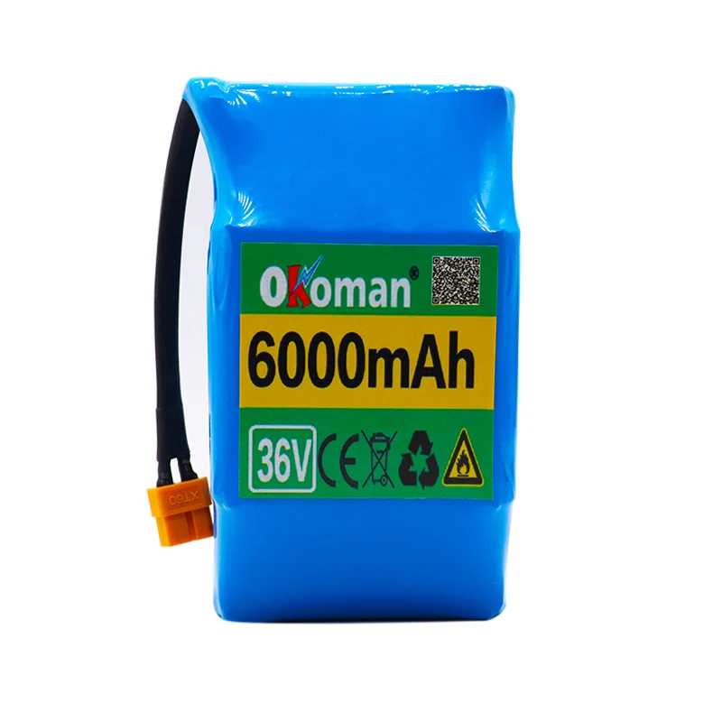 Большая емкость 6AH баланс скутер аккумулятор 36V 6000mAh Высокий дренаж 2 колеса