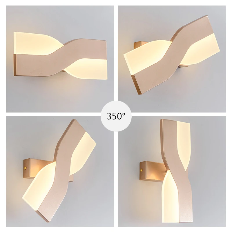 Минималистичный скандинавский стиль прикроватный настенный светильник для спальни 28 см 350 градусов Поворотный Настенный светильник для внутреннего декора ванной зеркальный свет
