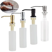 Kitchen Sink Soap Dispenser Black ABS Dispenser Detergent Liquid Soap Lotion Dispensers Stainless Steel Head