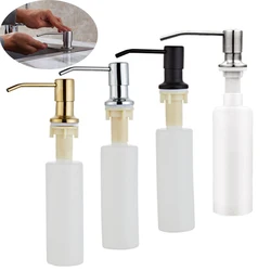 Kitchen Sink Soap Dispenser Black ABS Dispenser Detergent Liquid Soap Lotion Dispensers Stainless Steel Head