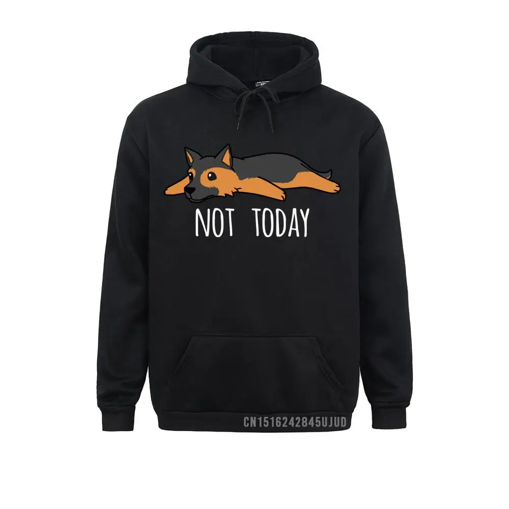

Funny Not Today German Shepherd Dog Vintage Sweatshirt Men Designer Hoody Printed Coats Round Neck Hoodies