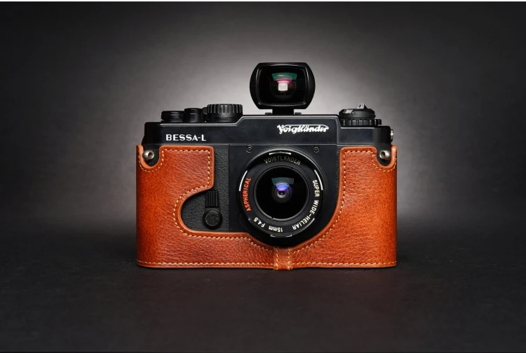 Design Per Voigtlander Bessa R Bessa-L Mezza Custodia Per Fotocamera In Vera Pelle Fatta A Mano