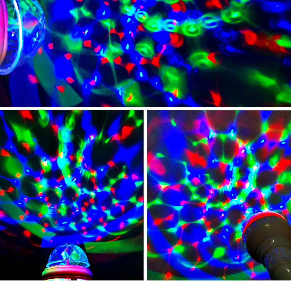 E27 RGB Lamp LED Bulb AC 85V-265V Auto Rotating 220V 110V  Christmas Colorful LEDs Lamp Party Effect LED Disco Magic Ball Lights (9)