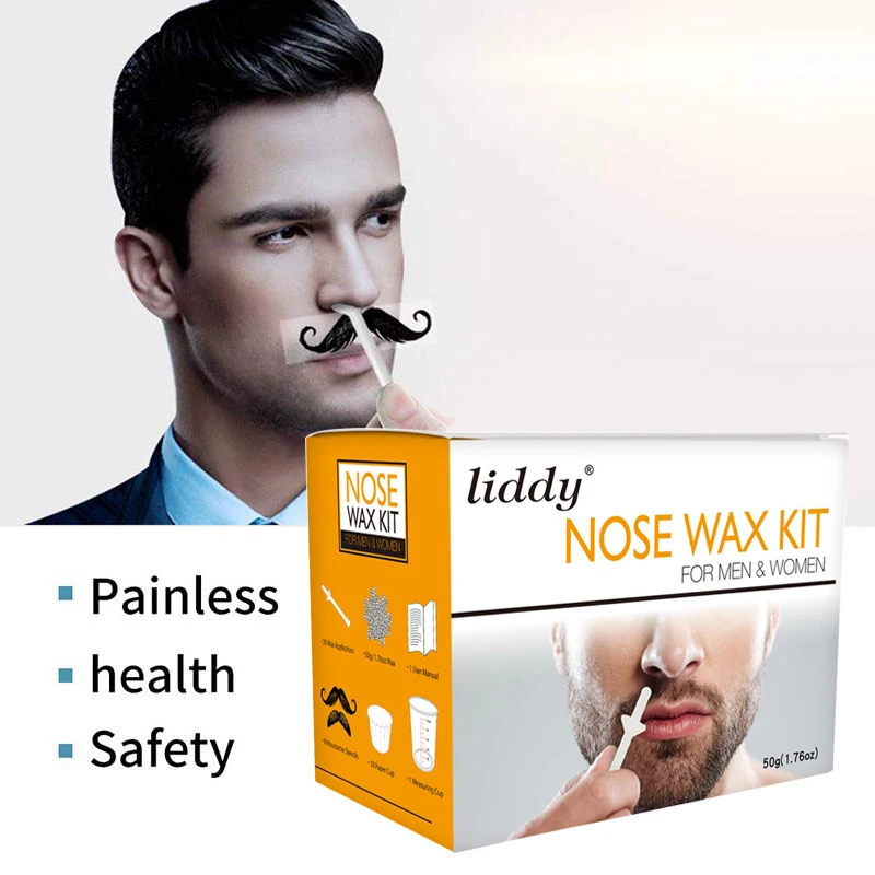 Nose Wax Kit, 50g Wax, 20 Applicators. Nose Ear Hair Instant Removal Kits.  Nostril Waxing Kit for Men and Women, Safe Easy Quick & Painless.