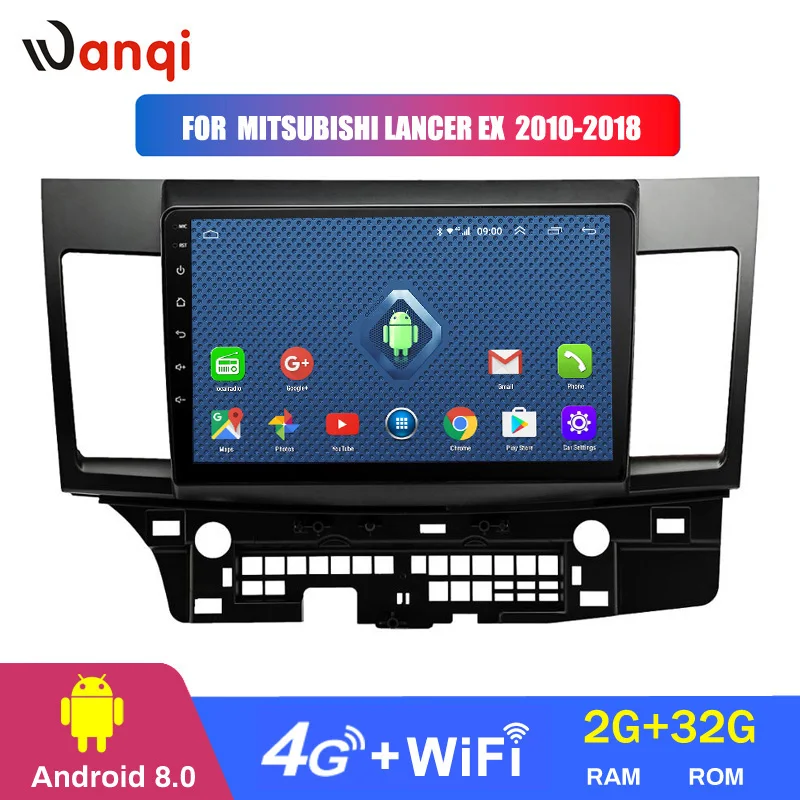 

4G 3G WIFI All Netcom 10.1 inch 2+32G Android 8.0 car dvd gps navigation for mitsubishi lancer 2010-2018 multimedia radio system