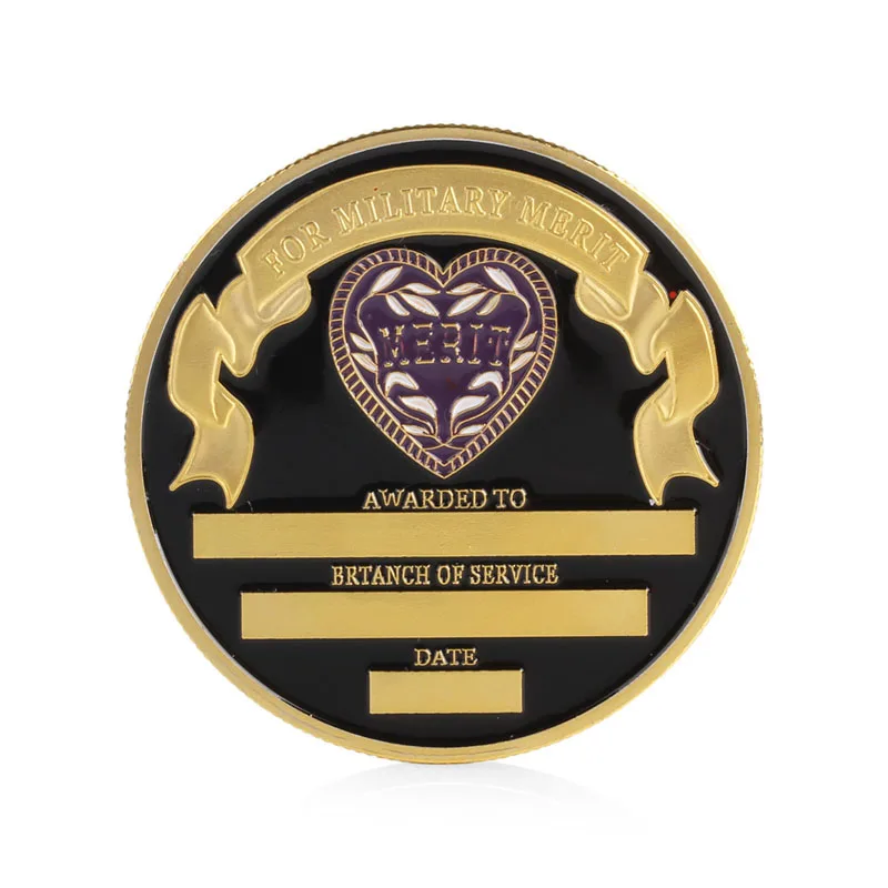 Purple Heart Military Merit Commemorative Challenge Coin Collectible Physical
