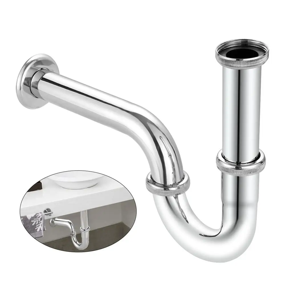 Stainless Steel 1/4'' x 32mm Waste Drain Valve Siphon Syphon For Faucet Sink