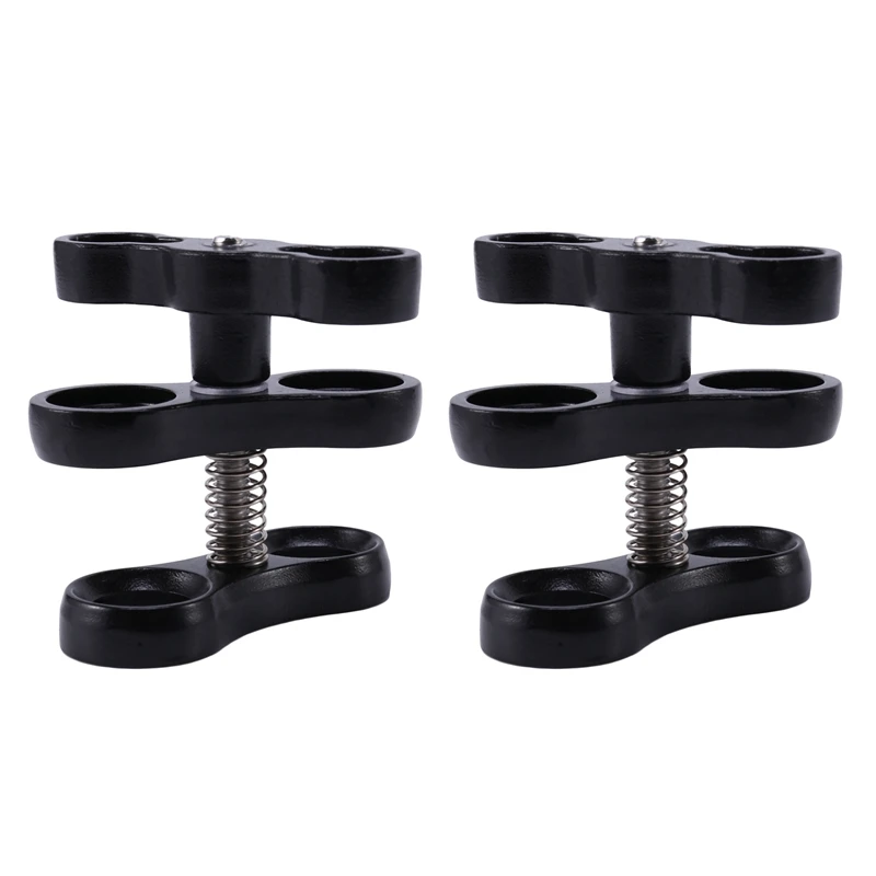 2X Aluminum CNC 1 Inch Ball Butterfly Clip Diving Lights Arm Connected 360 Degree Adapter Bracket Holder | Электроника