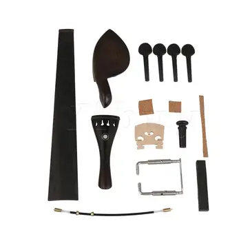 

Yibuy DIY Accessories Black Wood 1/2 Violin Fittings Pegs / Tailpiece