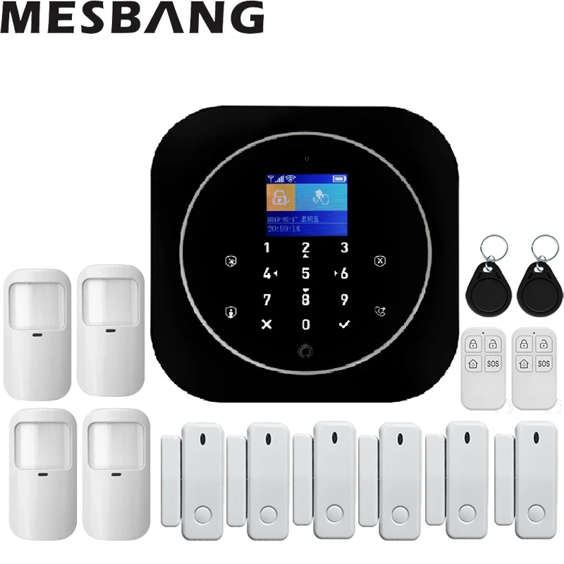 08 Домашняя wifi GSM сигнализация комплекты беспроводной охранной сигнализации охранная система с pir датчиком дверной детектор wifi IP камера Yuya APP - Цвет: 08