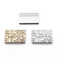 

2 Sets 35*3mm Hole Flat Embossed/Smooth Strong Magnetic Clasp For Flat Leather Bracelet Making Findings