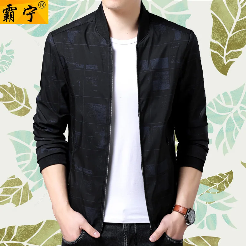 

2019 Spring New Style Young And Middle-aged Men Fashion Printed Thin Jacket Casual Loose Tops