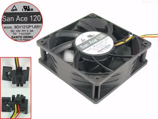 

4-проводной вентилятор для охлаждения сервера Sanyo Denki 9GV1212P1J051 DC 12V 3.00A 120x120x38 мм