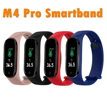 

M4 Pro Smart Band Thermometer Heart Rate Blood Pressure monitor Men Smart watch Fitness bracelet Smartband For Android IOS 2020