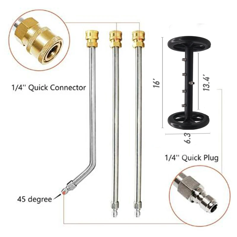 US $36.39 DualFunction Pressure Washer Undercarriage Cleaner 16 Inch Power Washer Surface Cleaner Attachment 14 Inch Quick Connect