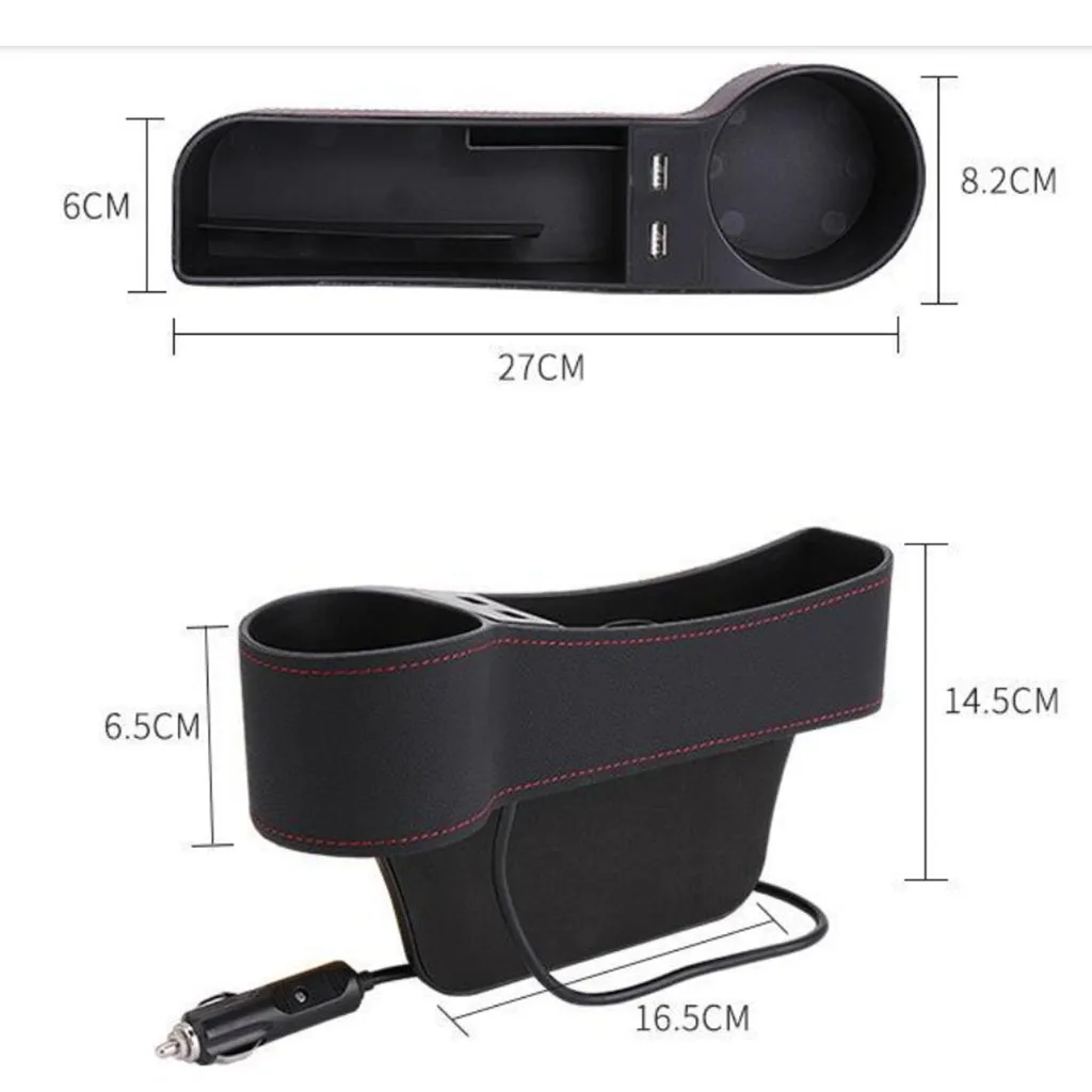 Car Seat Gap Catcher Filler Storage Box Side Pocket Organizer Holder Beige B