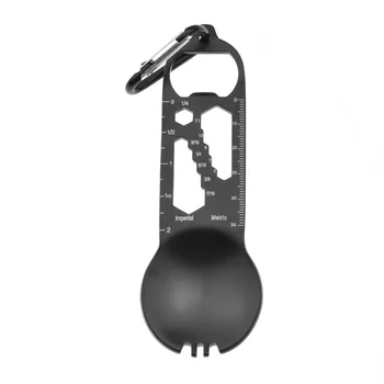 

Hot 10 in 1 Multi-functional Outdoor Tools Stainless Steel Camping Survival EDC Kit Practical Fork Knife Spoon Bottle/Can Opener
