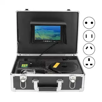 

7in TFT LCD Underwater Fishing Camera Waterproof Fish Finder Panoramic Monitor System 100-240V with 8G TF Card