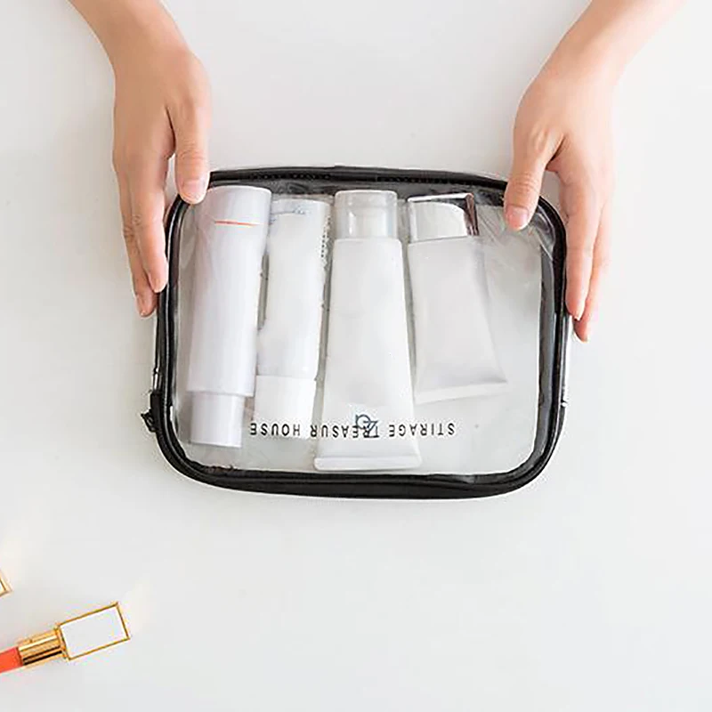 PVC Clear Toiletries Bag Waterproof Toiletry Wash Bag Makeup Storage For Cosmetic Travel Accessories Business Bathroom Organizer