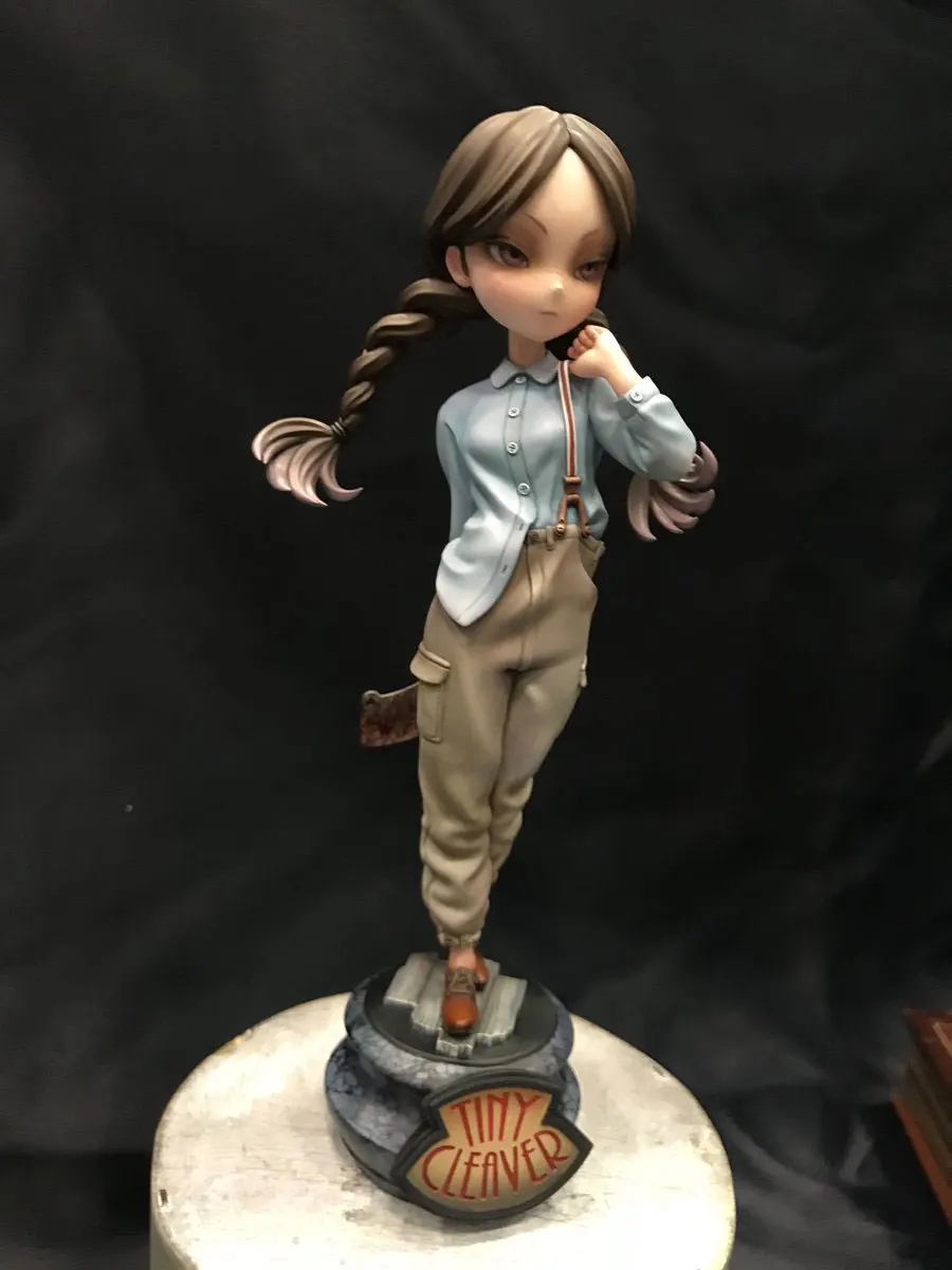 

Kawaii Double Tail Skirt Chopper Girl Miniature Scene Static Modeling Unpainted DIY Assembling Female Figure Resin Model Kits