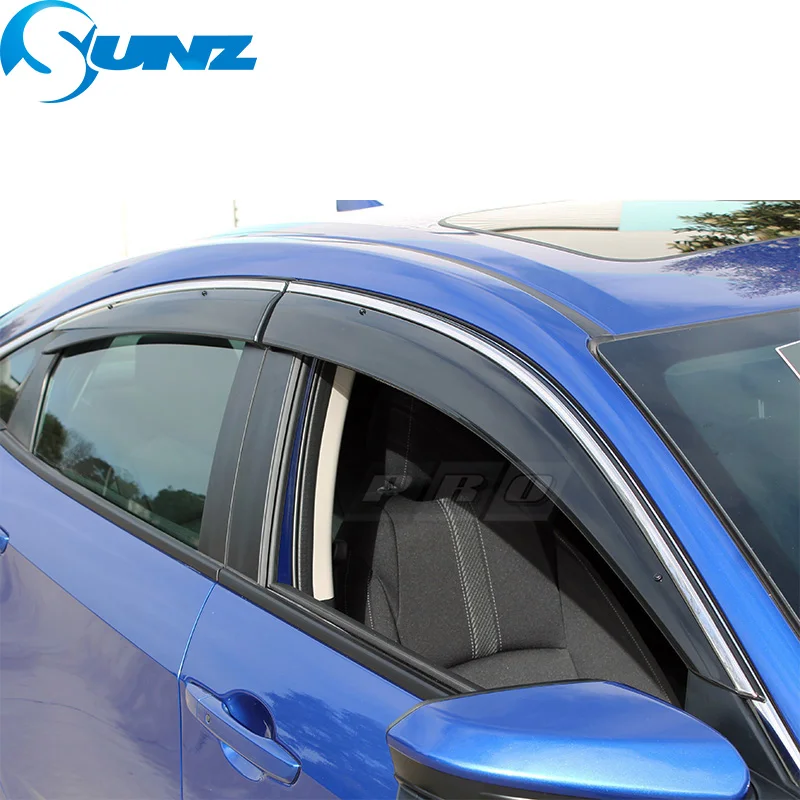 Window Air Vent Visor For Honda civic 2016-2018 Sun Shade Awnings Shelters Guards For Honda civic 2016 2017 2018 SUNZ