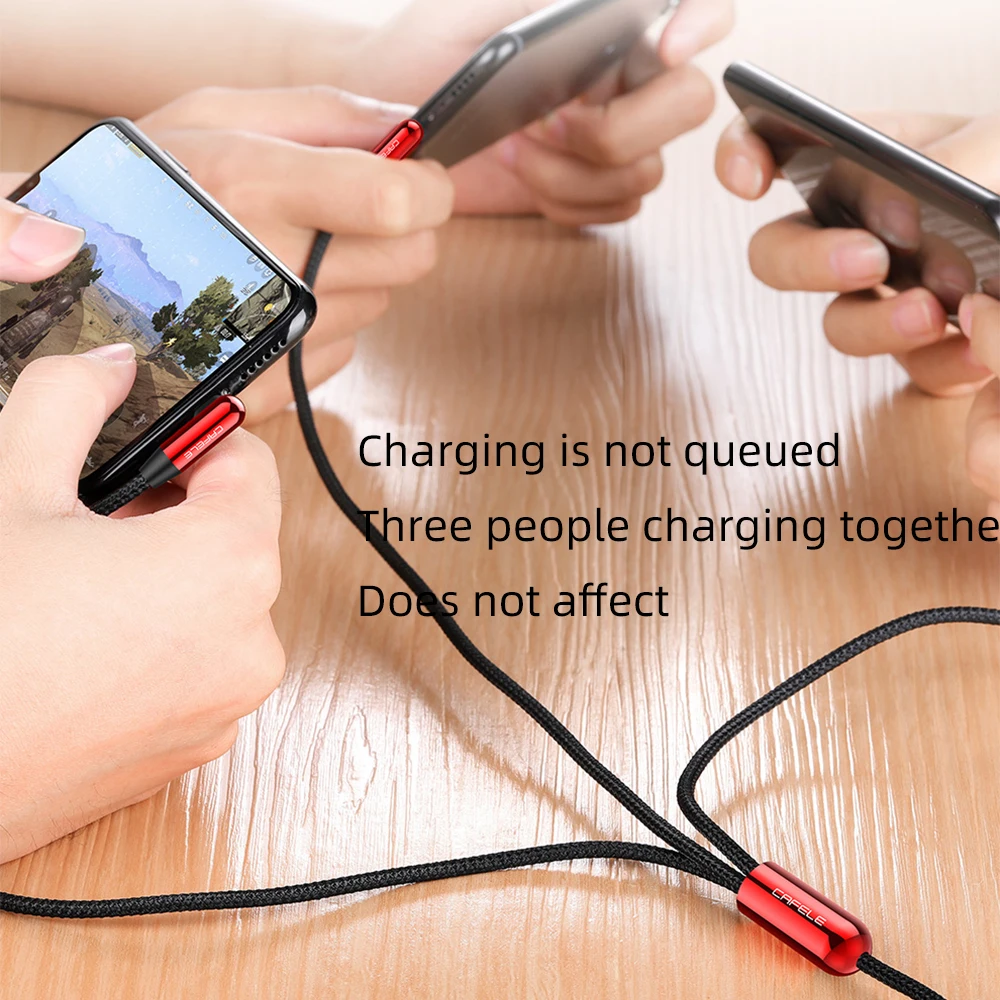 FDBRO 3 в 1 светодиодный светильник L изгиб зарядка USB кабель для iPhone Xr X HUAWEI для samsung локоть зарядный кабель для IOS 12 11 10