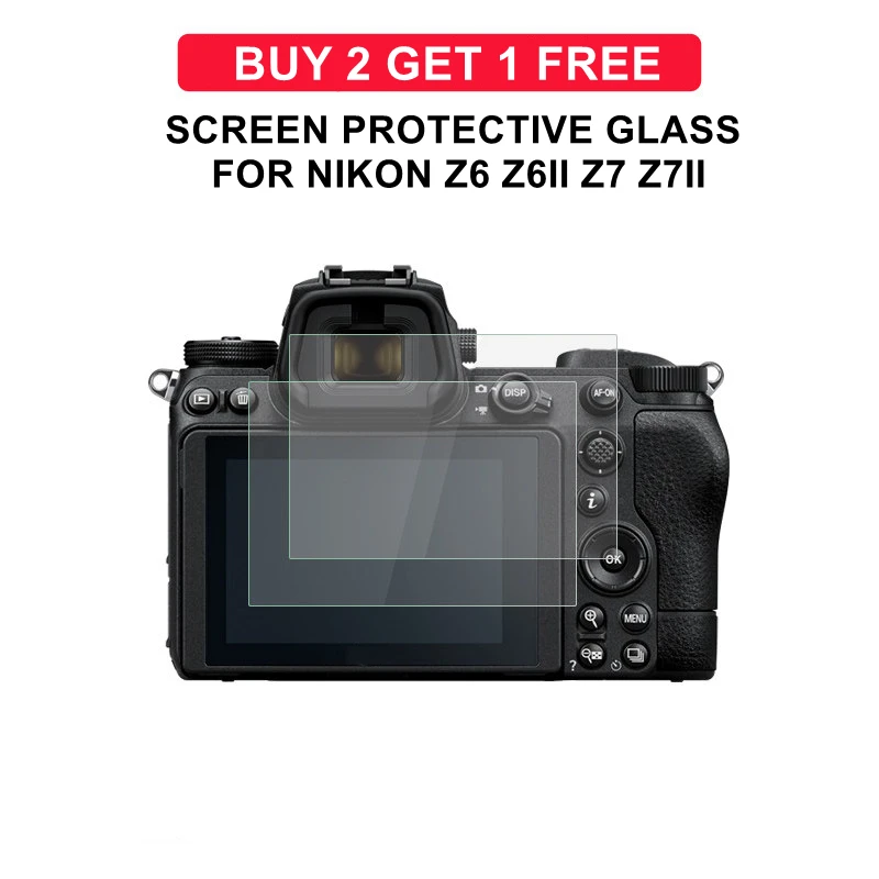 2 films protecteurs d'écran pour appareil photo Nikon Z7 Z6 0,3 mm Dureté 9H Anti-rayures Verre trempé Fanzr Lot de 2 