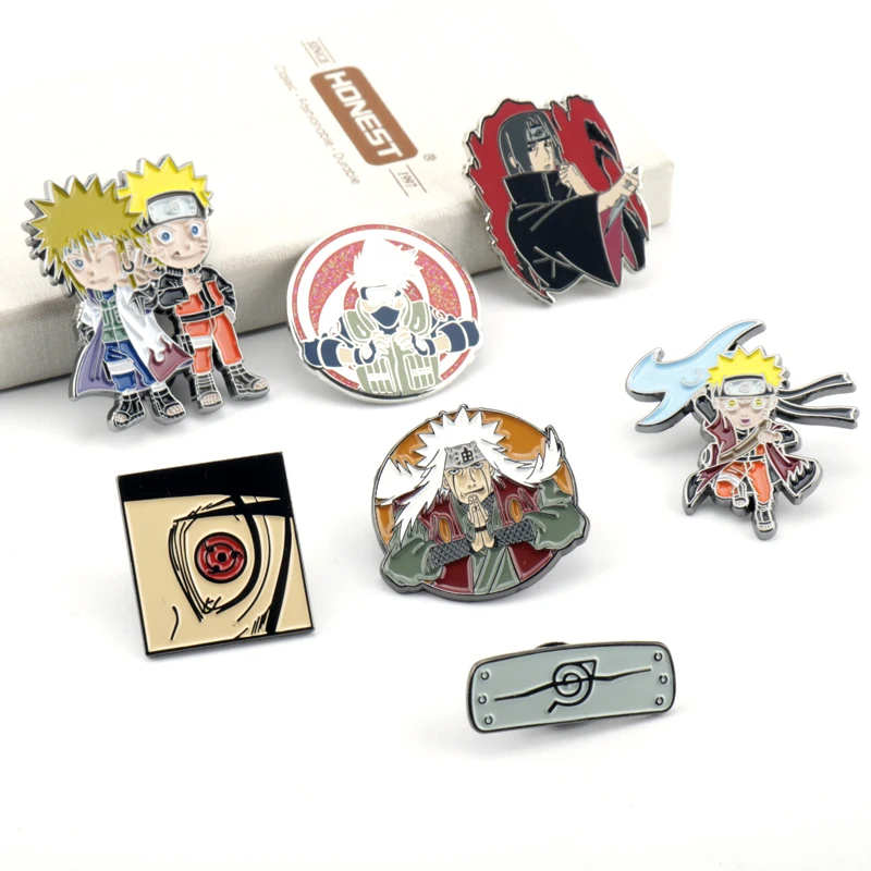 Anime Uzumaki Uchiha Sasuke Konoha Brooch Sharingan Enamel Lapel Pins For Men Women Brooches Badges Cosplay Jewelry Friends GIft | Украшения