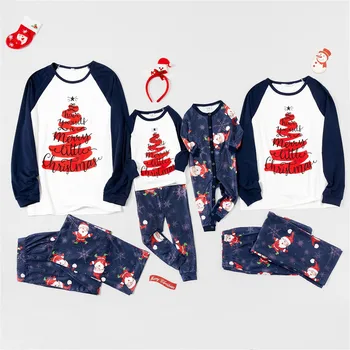 

Christmas Print Parent-child Pajamas 2 Pcs Sets Animal Printed Blouse Tops+pants Xmas Family Clothes Pajamas 2020 New