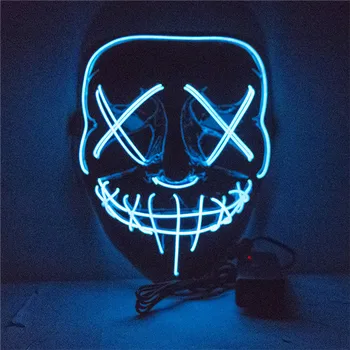 

Halloween LED Mask Purge Masks Election Mascara Costume DJ Party Light Up Masks Glow In Dark 7 Colors To Choose