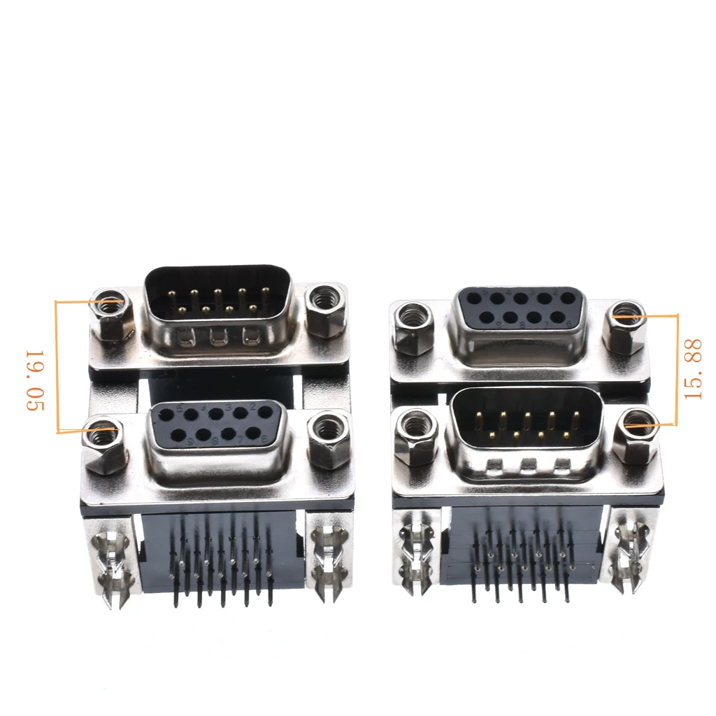 db9, conector d-sub fêmea macho para macho