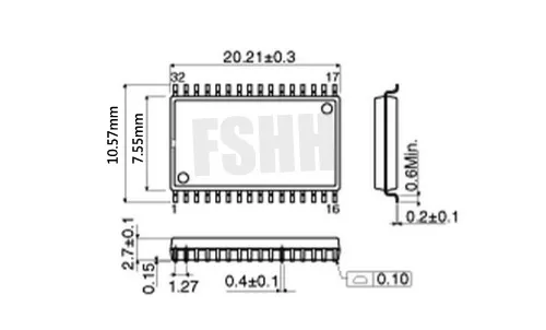 Wellon α׷    SOP32/SOIC32/SO32  IC ׽Ʈ /IC  ( 10.57mm/7.55mm),  IC ׽Ʈ /mm