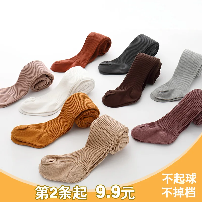

Panty-hose for Kids Spring And Autumn Medium Thick Girls Big Pp Pants Base Even Foot Cotton Infant Body-stocking Baby Aged 1-2 Y