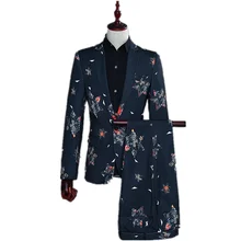 Повседневный мужской костюм(пальто+ брюки), 2 предмета, с одной пряжкой, с принтом пентаграммы, с отворотом, для банкета, свадьбы, вечеринки, деловой модный мужской костюм