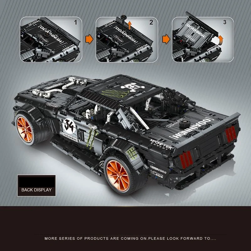 Совместимость Technic Супер гоночный автомобиль RC Ford Mustang Hoonicorn RTR V2 строительные блоки кирпичи игрушка для детей Подарки