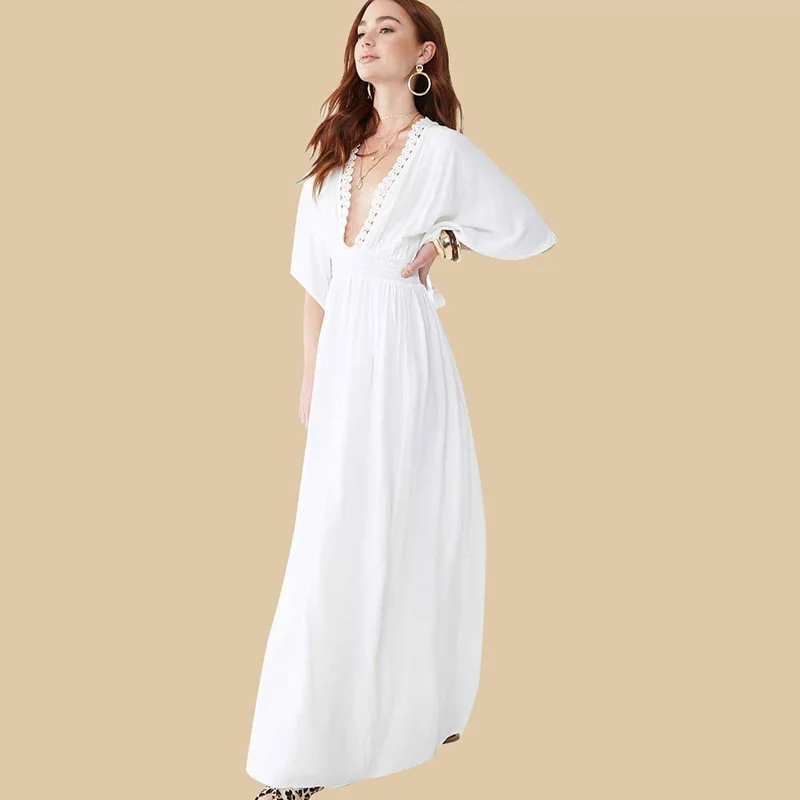 

Womens Dress Clothes Tube Beach Dresses And Tunics Plus Size Long Chic Ladies Wear White Bohemian For Women 2019 Trendy Clothing