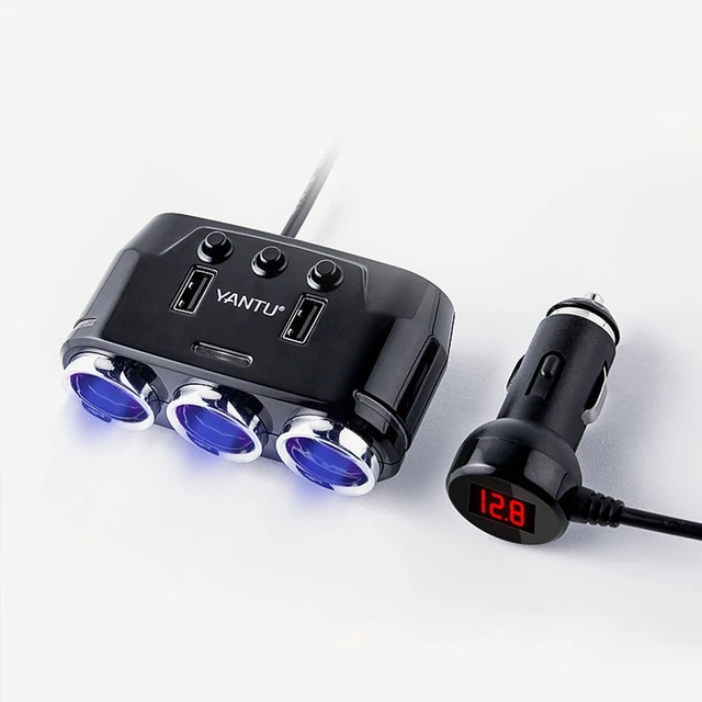 12V/24V 3 Way Multi Car Cigarette Lighter Socket Extension Splitter Plug  LED USB Smart Charger Adapter for Phone DVR GPS MP3 R20 - AliExpress