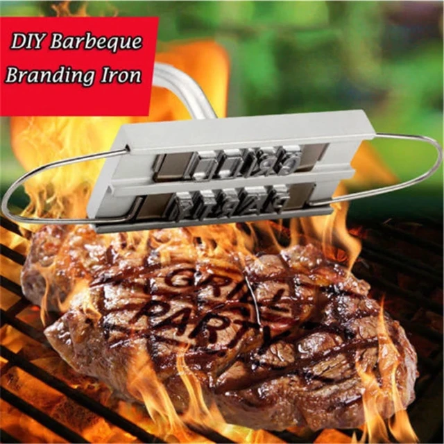 1pc BBQ Branding Iron 55Letters DIY Barbecue Letter Printed BBQ Steak Tool  Meat Grill Forks Barbecue Tool Accessories Kitchen Stuff